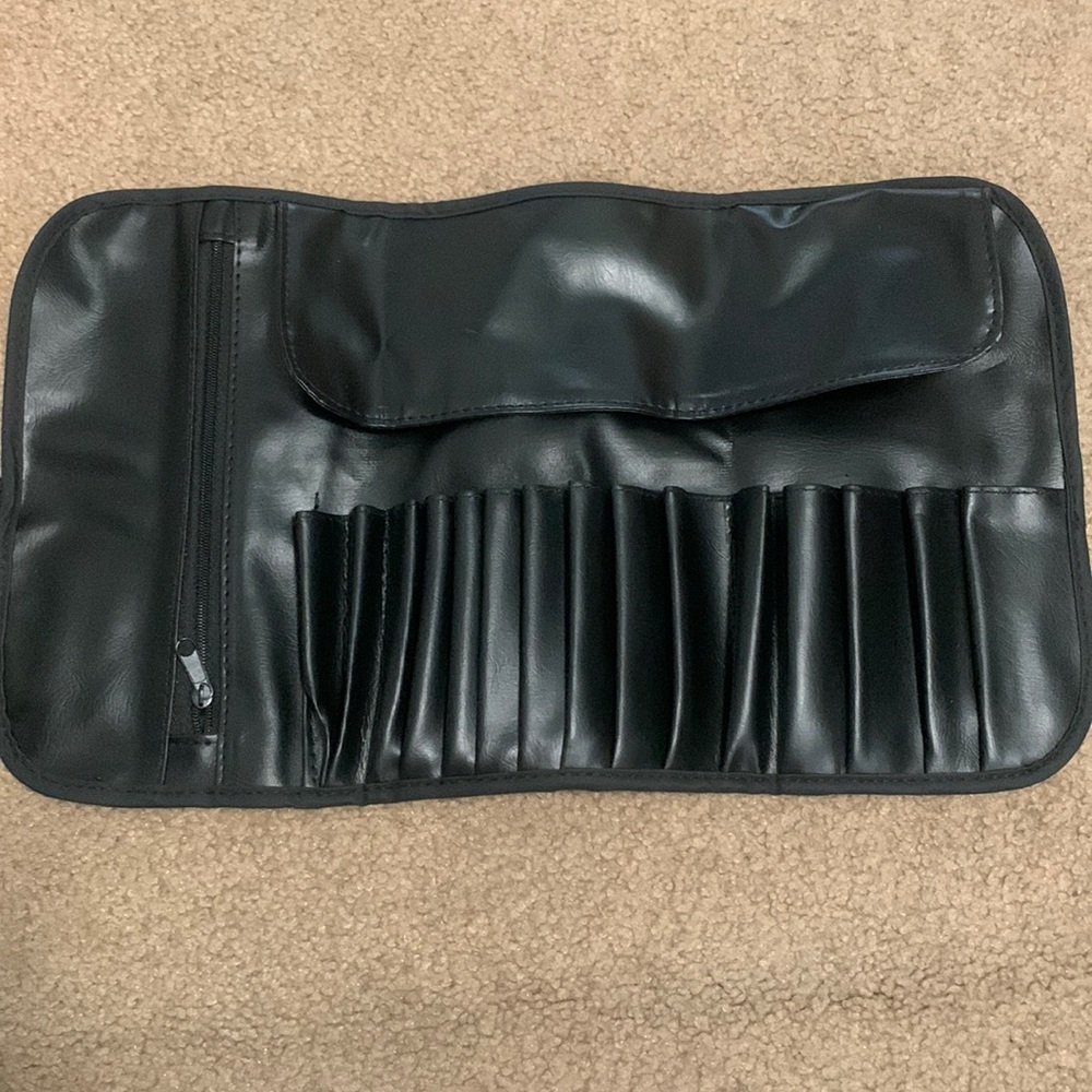 Makeup Brush Holder Faux Leather